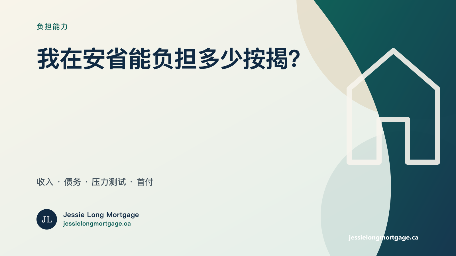 安省按收入债务及首付计算按揭负担能力
