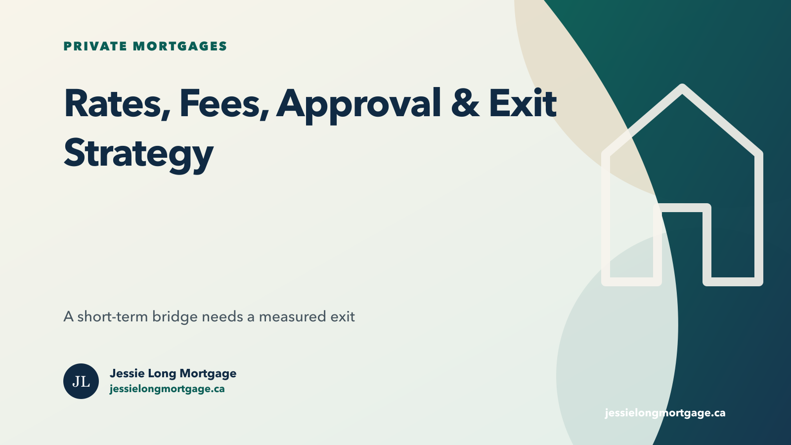 Private mortgage rates fees approval and exit plan in Ontario